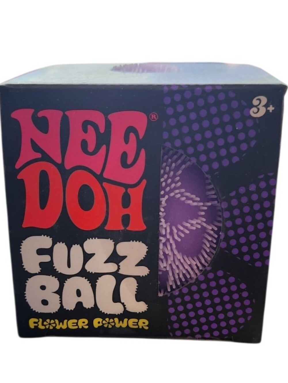 New NeeDoh Fuzz Ball The Velvet Squeeze Purple Squishy Stress Ball Flower Power
